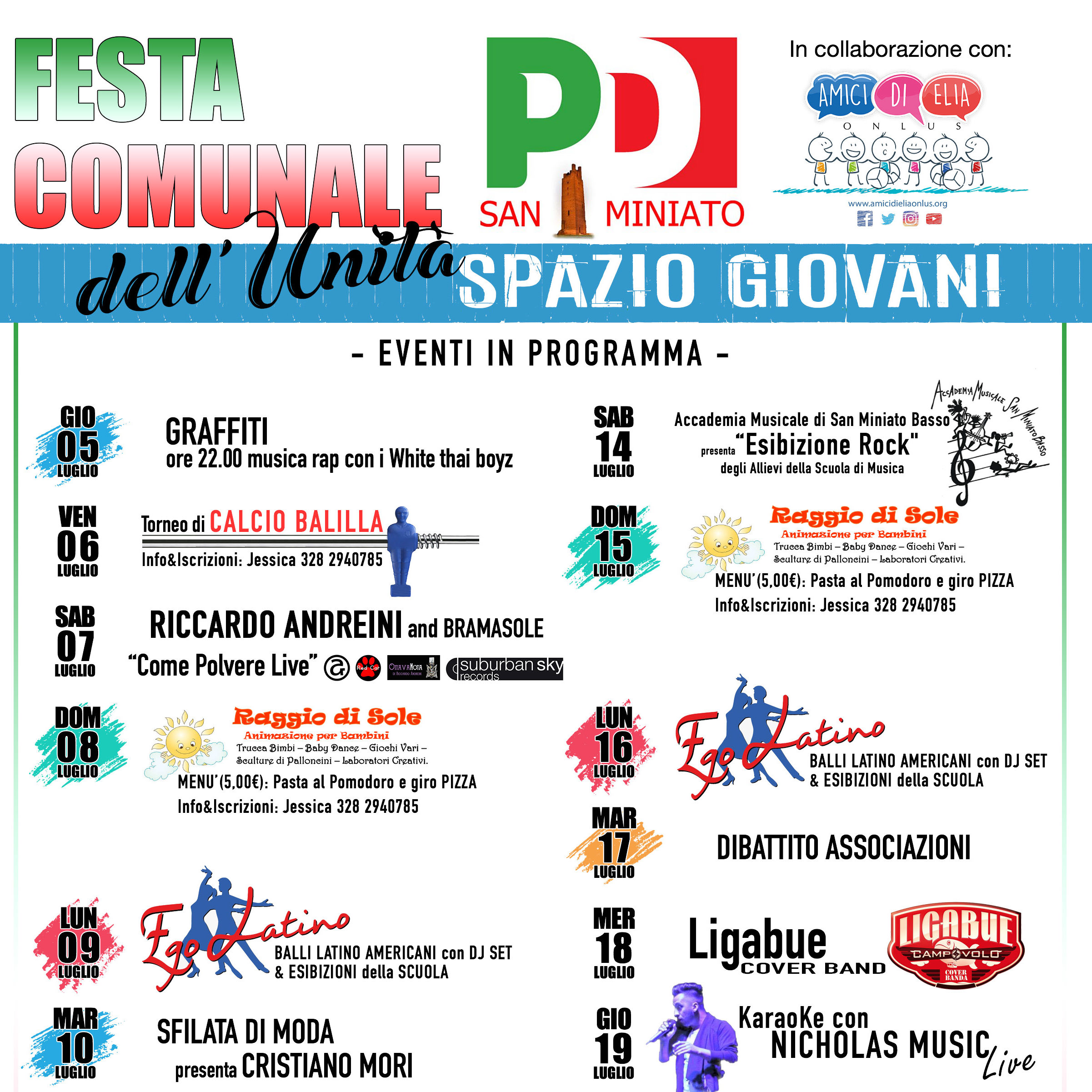 FESTA DELL’UNITA’ – Luglio 2018