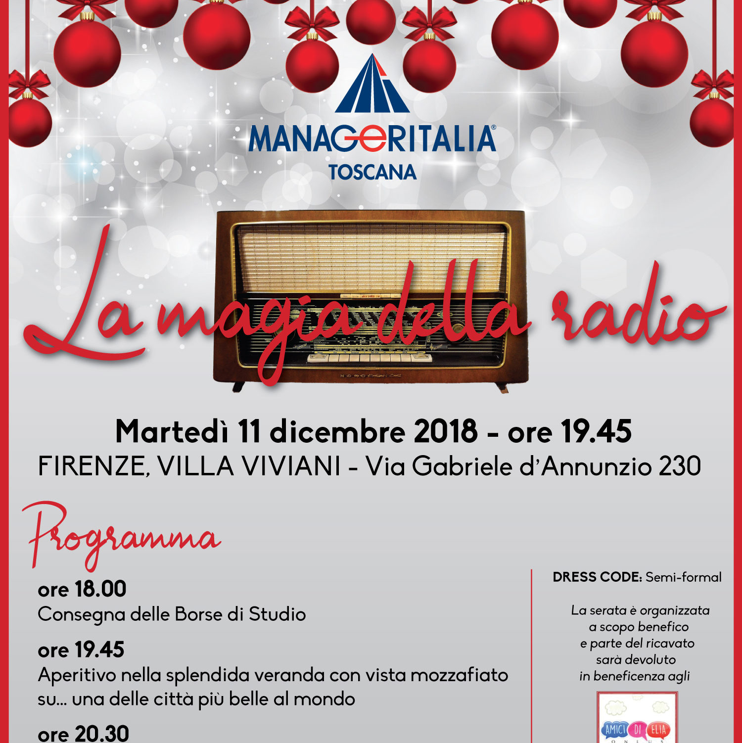 CENA MANAGER ITALIA – 11 Dicembre 2018